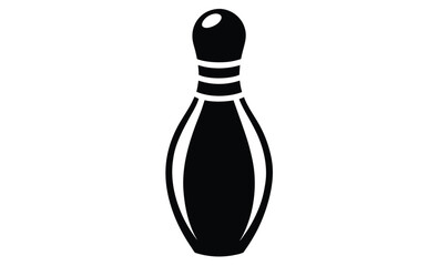 Bowling pin front view silhouette, bowling, pin bowling icon vector design