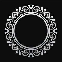 ornamental carved mandala round frame