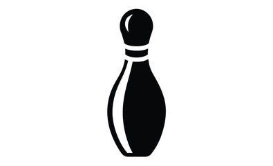Bowling pin front view silhouette, bowling, pin bowling icon vector design
