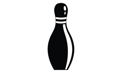 Bowling pin front view silhouette, bowling, pin bowling icon vector design