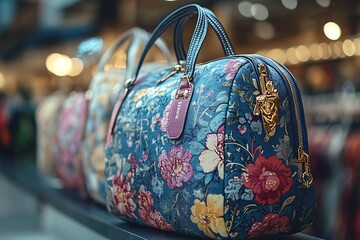 Colorful bags on display in store