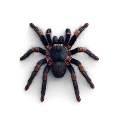 Close up Detailed View of a Tarantula Spider Isolated on White Background