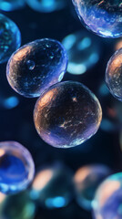 close up Moving cells under microscope