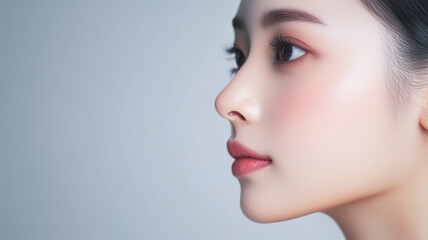Naklejka premium 横顔が美しい日本人女性のポートレート