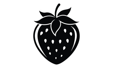 Strawberry fruit icon art silhouette, strawberry icon vector design