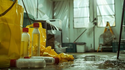 A photo of biohazard cleanup kits