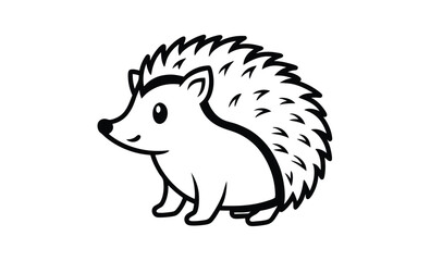 Hedgehog icon vector art silhouette, Hedgehog line art vector, Hedgehog outline icon