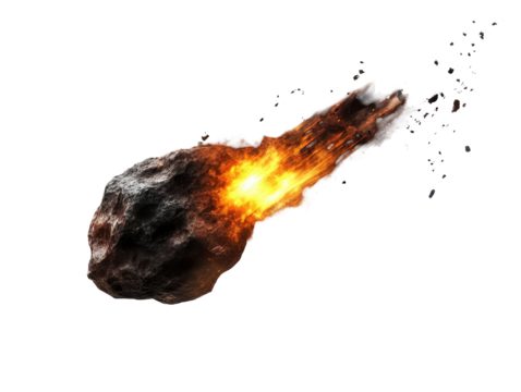 Isolated Breaking Meteorite