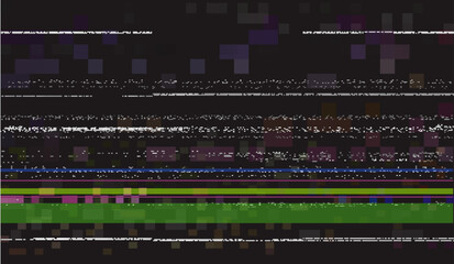 VHS effect. Vector background of old TV screen with glitch texture.