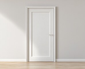 White interior door in minimalist room.