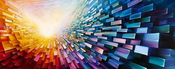 Visual representation of modern technology through vibrant abstract art.