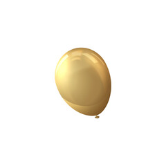 Vector illustration of a round golden balloon with glossy shiny surface.