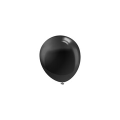 Black shiny inflatable balloon vector. Realistic design on isolated background.