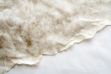 Obraz premium Torn, aged paper with visible fibers and texture, creates a vintage aesthetic.