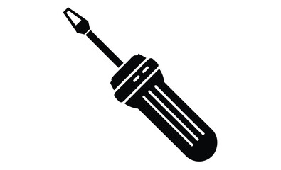 Screwdriver vector tool icon silhouette, screwdriver icon 
