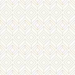 Golden chevron lines on white background seamless pattern. Art Deco geometric background, luxury linear diamond pattern.