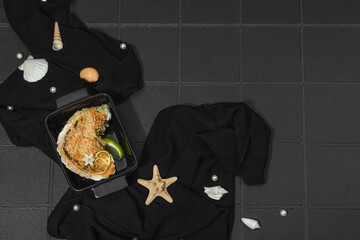 Gourmet baked oyster with herbs and cheese. Elegant seafood dish, coastal culinary delight