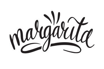 Margarita pizza handwritten doodle lettering phrase or quote. margarita message saying text. Hand drawn print clipart