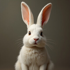 white easter rabbit on a blue background