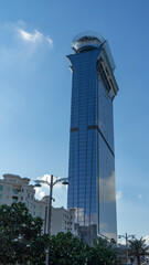 The Palm Tower, Nakheel Mall. Skyscraper on Palm Jumeirah island, Dubai, United Arab Emirates. Vertical image