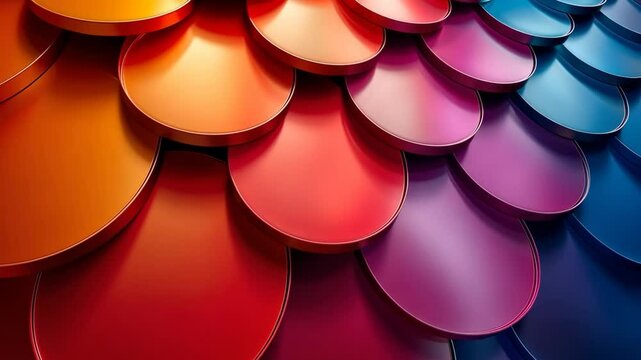 Anodized aluminum sheets in vibrant colors create a mesmerizing optical illusion