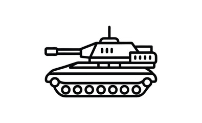 Obraz premium Army battle tank on move silhouette, Tank war, Tank war army silhouette vector, Military tank Vector, icons, illustration, design. 