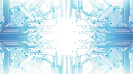 Abstract Circuit Board Design with Blue Lines and Nodes for Technology Themes