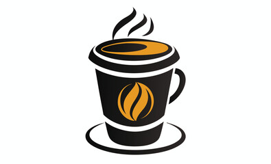 Coffee cup vector icon silhouette, Coffee cup silhouette vector, Drink icon 