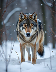wolf in snow