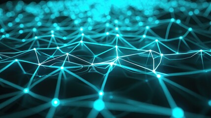 Obraz premium Abstract Teal Network Connections Futuristic Technology Background for Digital Innovation an
