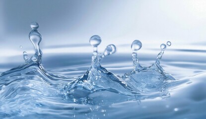 Discover the refreshing essence of a calming blue water splash.