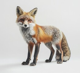 Obraz premium Standing Fox Posing in Studio Portrait with Detailed Fur Texture