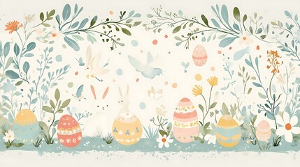 Easter Bunnies  Eggs Garden. (11)