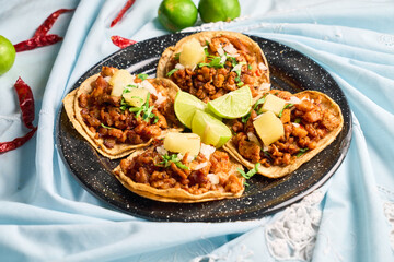 Authentic Tacos al Pastor with Pineapple and Cilantro