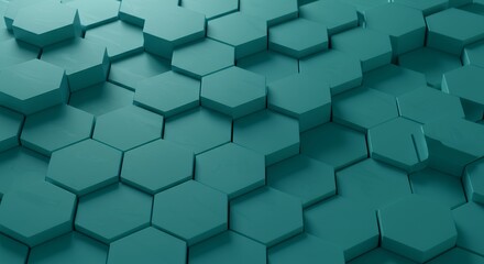 Abstract Teal Hexagon Pattern Background