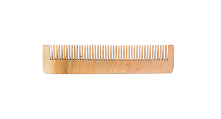 Bamboo hair comb made of eco-friendly material with white background