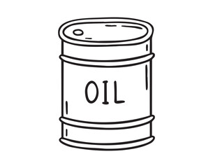 oil barrel doodle hand drawn icon. Outline drawing oil barrel line clipart symbol