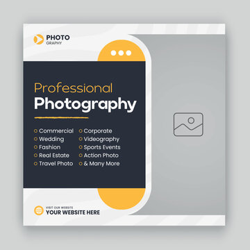 Digital photography services social media post and web banner template