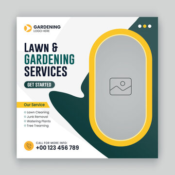 Lawn & Gardening Services Advertisement social media post design