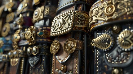 Fototapeta premium A photo of fashionable belts