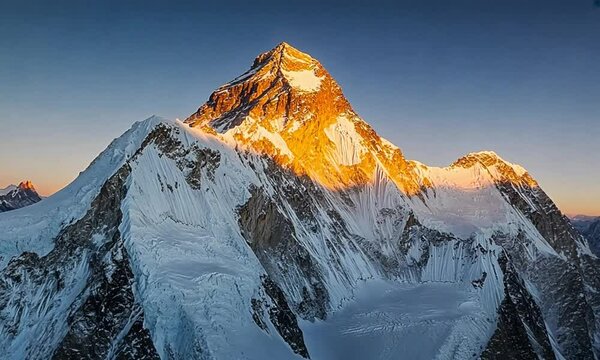 Majestic K2 at Sunrise: A Breathtaking View of the World's Second Highest Peak