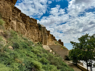 azerbaijan, diri baba, shamakhi, 14th, century, mausoleum, tomb, carved, rock, petra, jordan, sufi, muslim, allah, islam, ancient solid, vault, dome, thinker, jinn, jinny, lamp, caucasus, prayer, sain