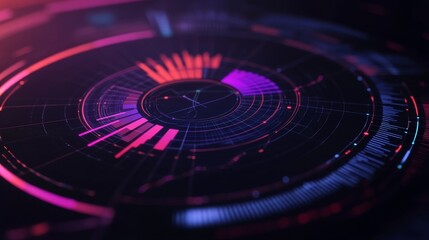 3D Infographics with graph and chart on abstract background