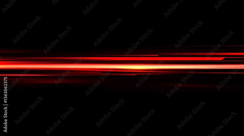 Poster abstract red light streaks across a black background creating a dynamic and modern design element