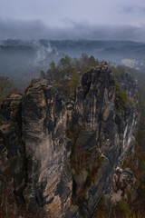 Aufnahme der Basteibr&uuml;cke im Elbsandsteingebirge.