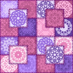 Patchwork print wallpaper background with different patterns quilting hobby craft handmade