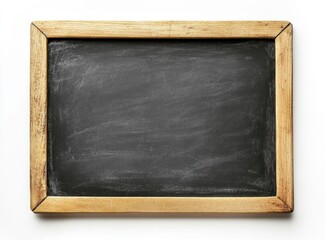 Blank Chalkboard with Wooden Frame Ready for School or Business Message