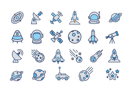 Astronomy Space Icons Set