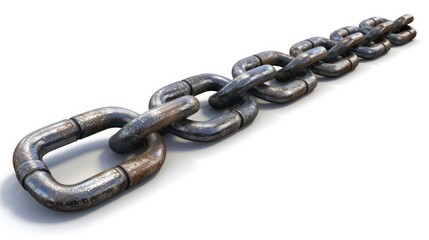 Obraz premium Heavy Metal Chain Rustic Industrial Strength Links for Security and Design