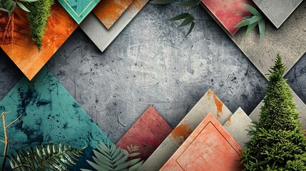 A photo of geometric shapes decor